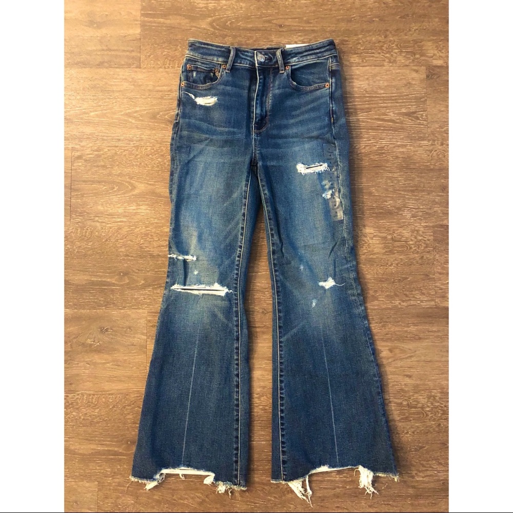 American Eagle Super Hi-Rise Crop Flare Jeans